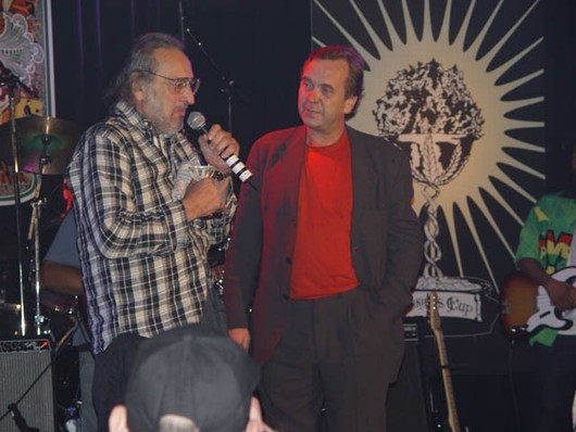 Jack Herer & Ben Dronkers at the hemp cup award ceremony