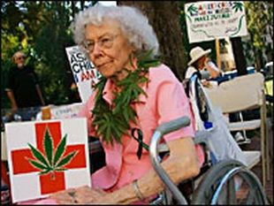 An elderly medicinal marijuana user 